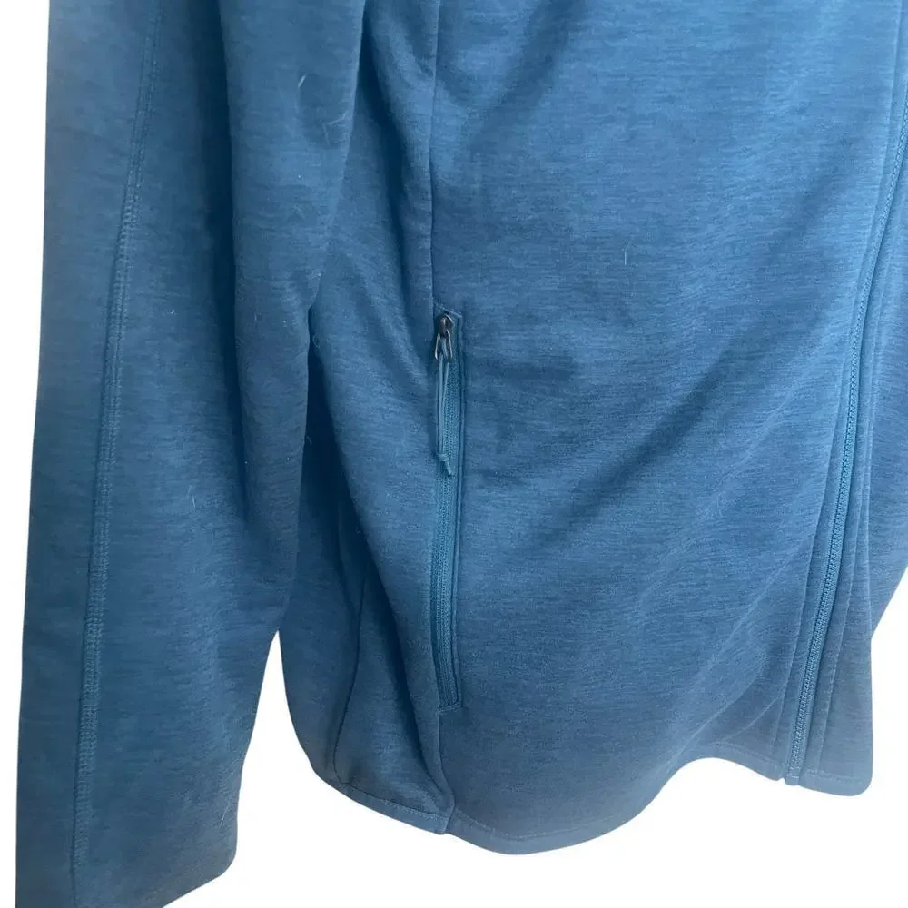 The North Face Men's Blue Full-Zip Lightweight Fleece Hooded Jacket